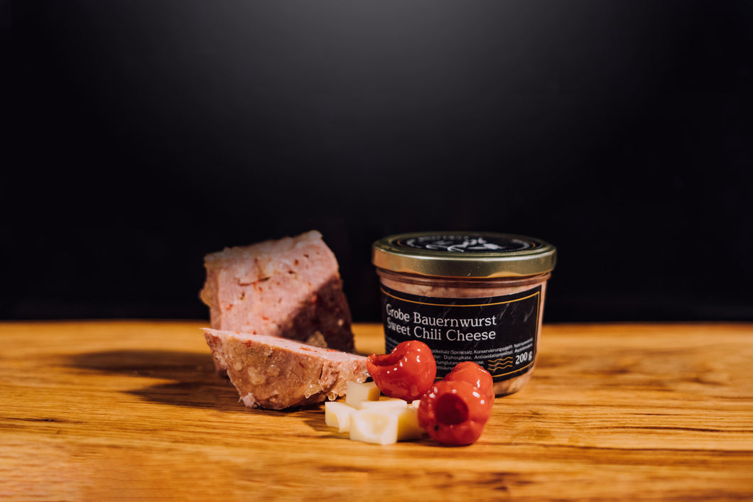 Grobe Bauernwurst Sweet Chili Cheese im Glas